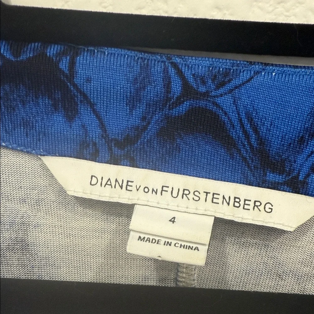 Diane Von Furstenberg Blue Long Sleeve Dress - Picture 2 of 5